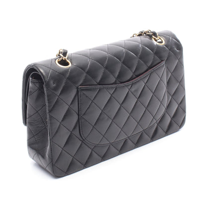 マトラッセ Wフラップ Wチェーンショルダーバッグ ラムスキン ブラック ゴールド金具 シャネル バッグ CHANEL