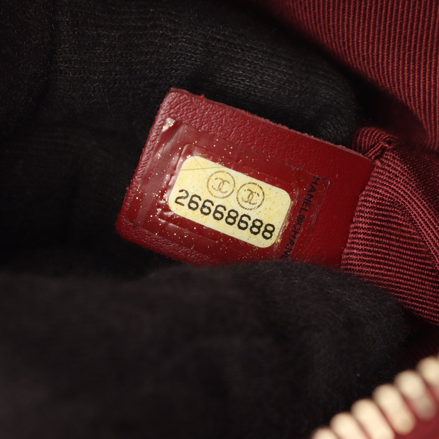 マトラッセ トップハンドル 2WAY チェーンショルダーバッグ レザー レッド ゴールド金具 シャネル