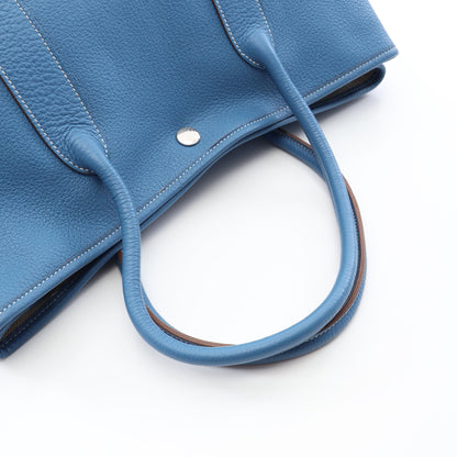 ガーデンパーティPM ブルーアズール ハンドバッグ トートバッグ ブッフルシンドゥ ブルー シルバー金具 □O刻印 エルメス