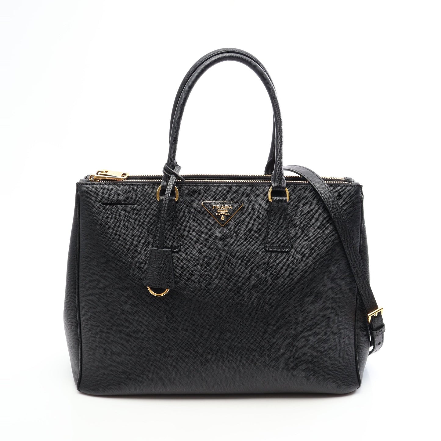 SAFFIANO LUX ガレリア 2WAY ハンドバッグ サフィアーノレザー ブラック プラダ