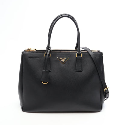 SAFFIANO LUX ガレリア 2WAY ハンドバッグ サフィアーノレザー ブラック プラダ