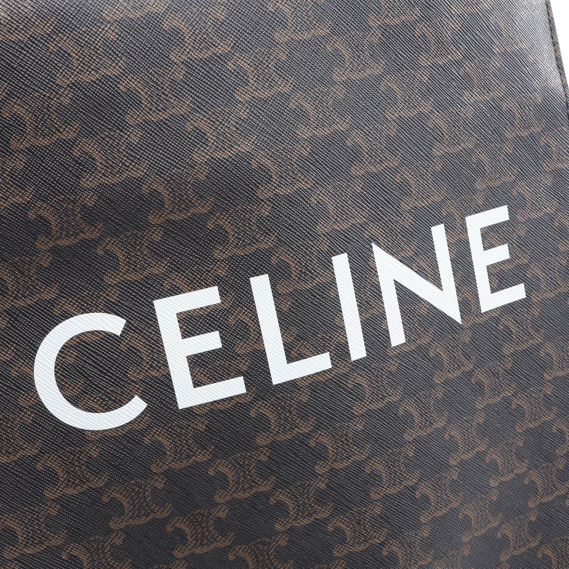 スモール バーティカル カバ トリオンフ 2WAY ハンドバッグ トートバッグ PVC レザー ブラック ブラウン セリーヌ バッグ CELINE