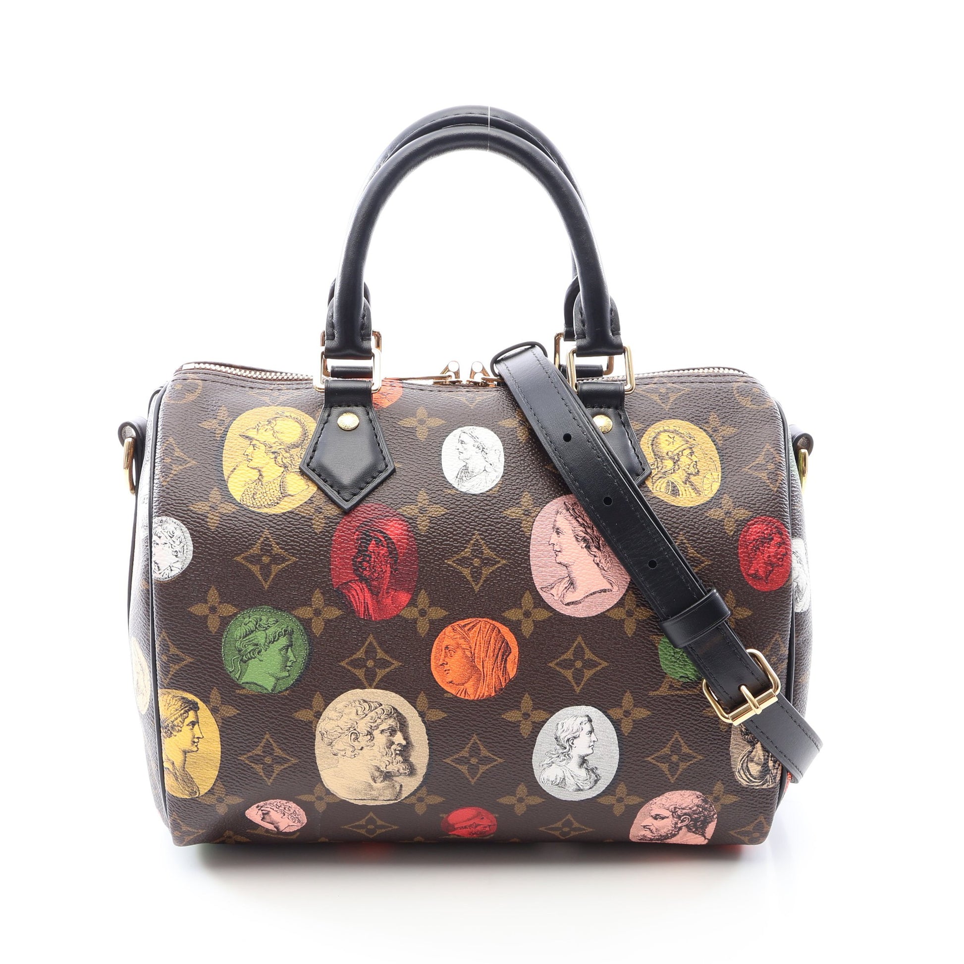 LOUIS VUITTON × FORNASETTI スピーディ バンドリエール25 モノグラムカメオ 2WAY ハンドバッグ PVC レザー ブラウン マルチカラー ルイヴィトン バッグ LOUIS VUITTON