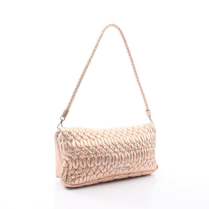 NAPPA CRYSTAL マテラッセ 2WAY チェーンショルダーバッグ レザー ピンクゴールド ミュウミュウ バッグ miu miu