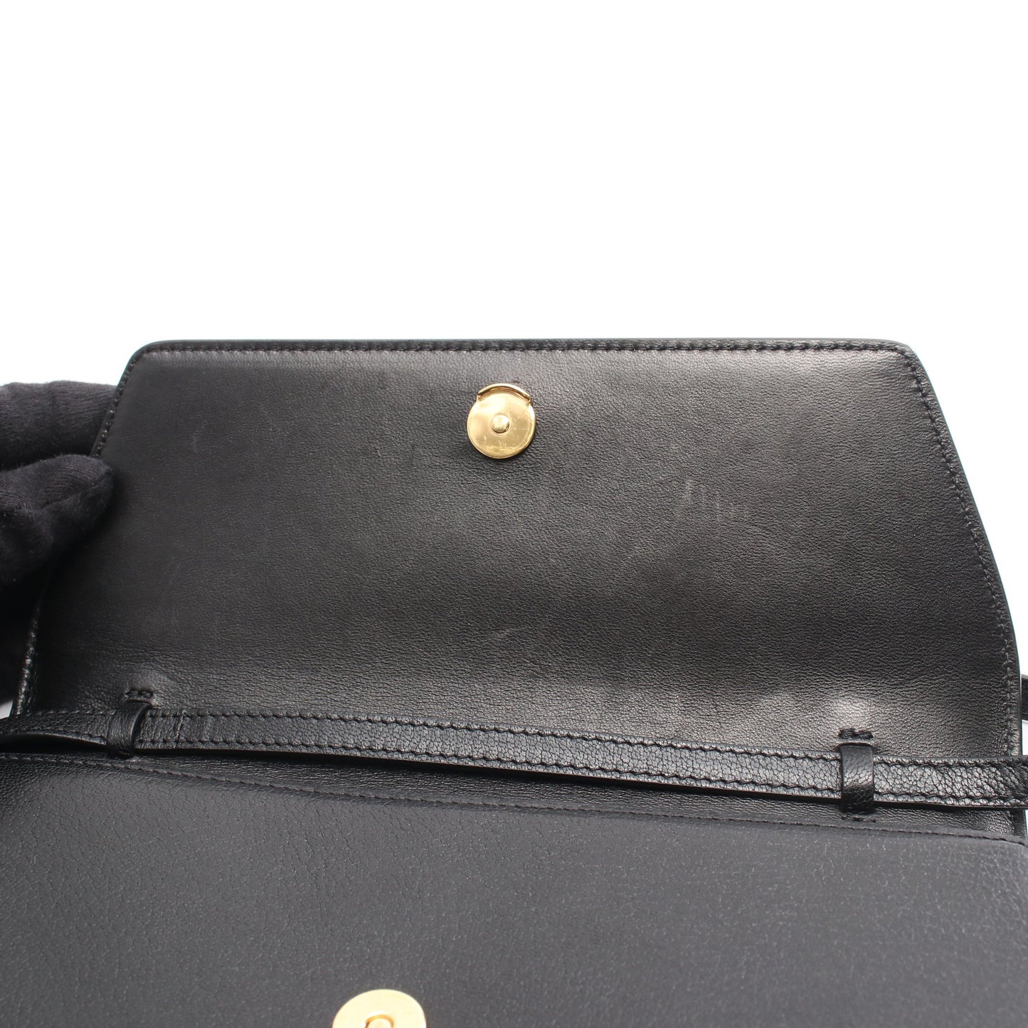 EVENING CLUTCH ハンドバッグ レザー ブラック ザロウ