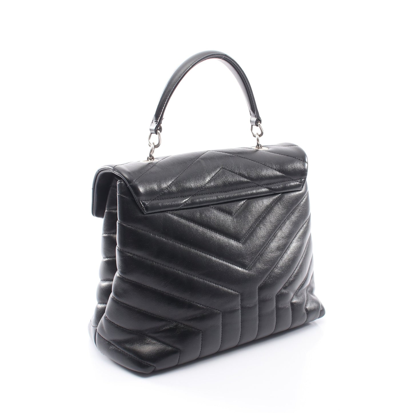 LOULOU トップハンドルバッグ 2WAY ハンドバッグ レザー ブラック サンローランパリ