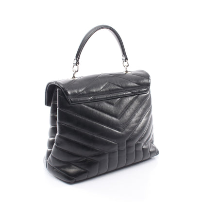 LOULOU トップハンドルバッグ 2WAY ハンドバッグ レザー ブラック サンローランパリ