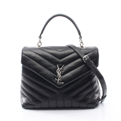 LOULOU トップハンドルバッグ 2WAY ハンドバッグ レザー ブラック サンローランパリ