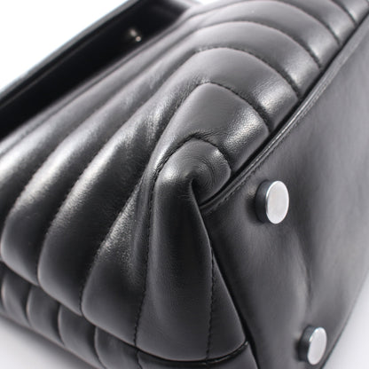 LOULOU トップハンドルバッグ 2WAY ハンドバッグ レザー ブラック サンローランパリ