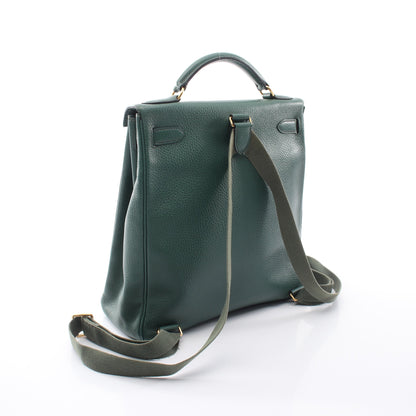 ケリーアドGM 内縫い バックパック リュックサック アルデンヌ グリーン ゴールド金具 □C刻印 エルメス バッグ HERMES