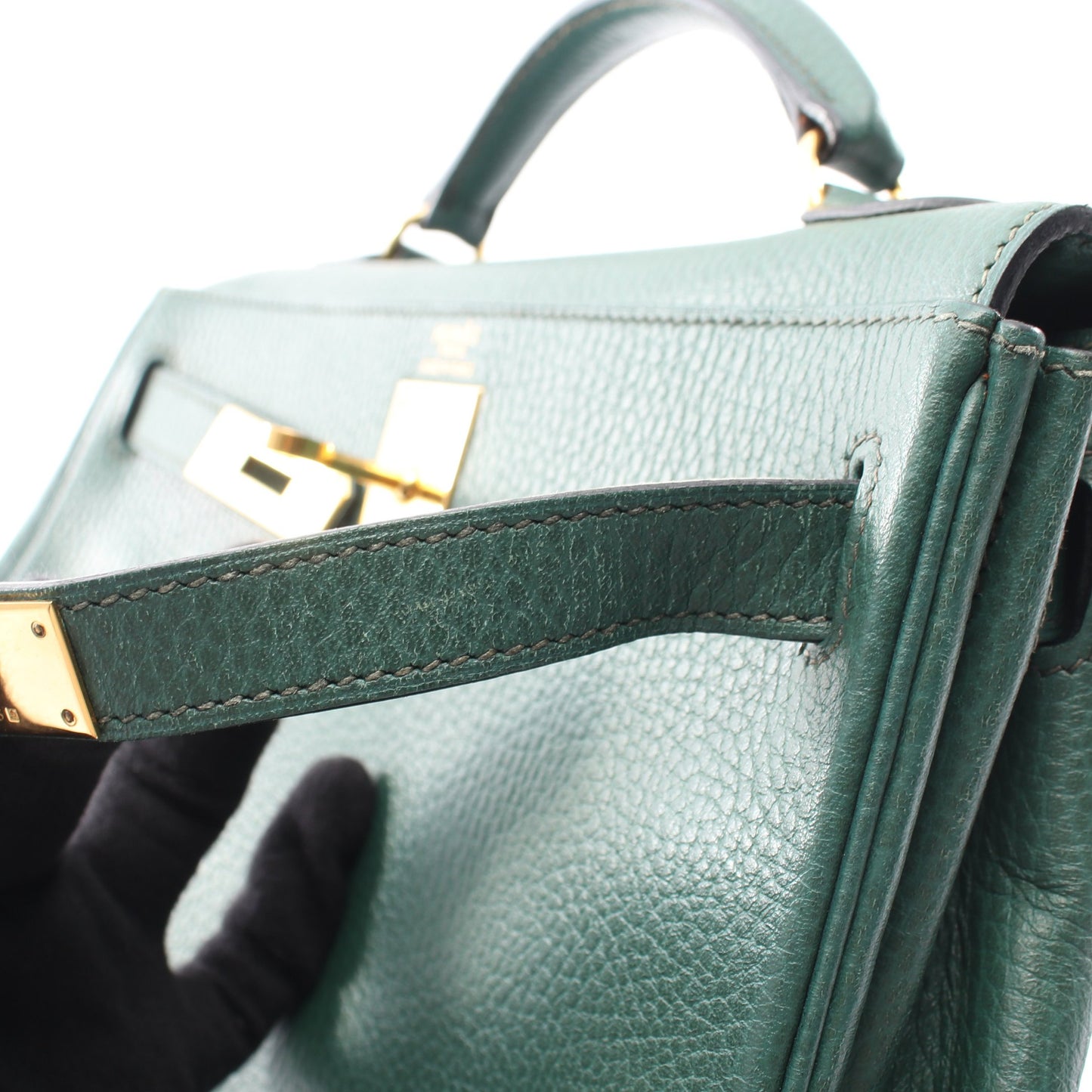ケリーアドGM 内縫い バックパック リュックサック アルデンヌ グリーン ゴールド金具 □C刻印 エルメス バッグ HERMES