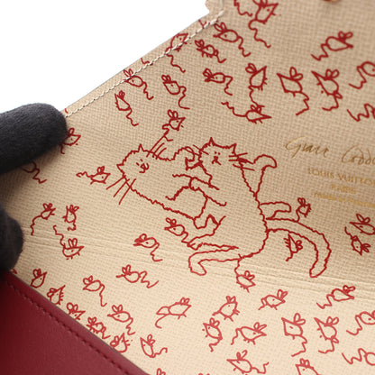 LOUIS VUITTON × Grace Coddington ポシェット キリガミ ポーチ クラッチバッグ レザー ボルドー アイボリー ルイヴィトン
