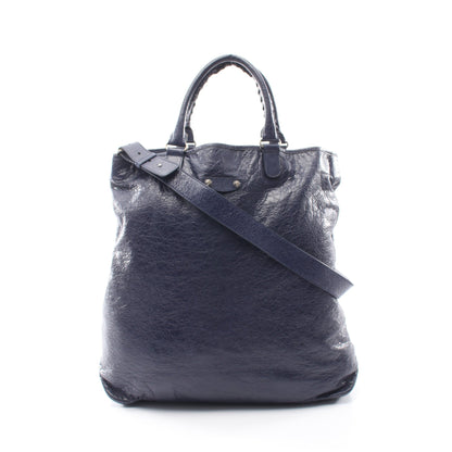 2WAY ハンドバッグ トートバッグ レザー ネイビー バレンシアガ バッグ BALENCIAGA