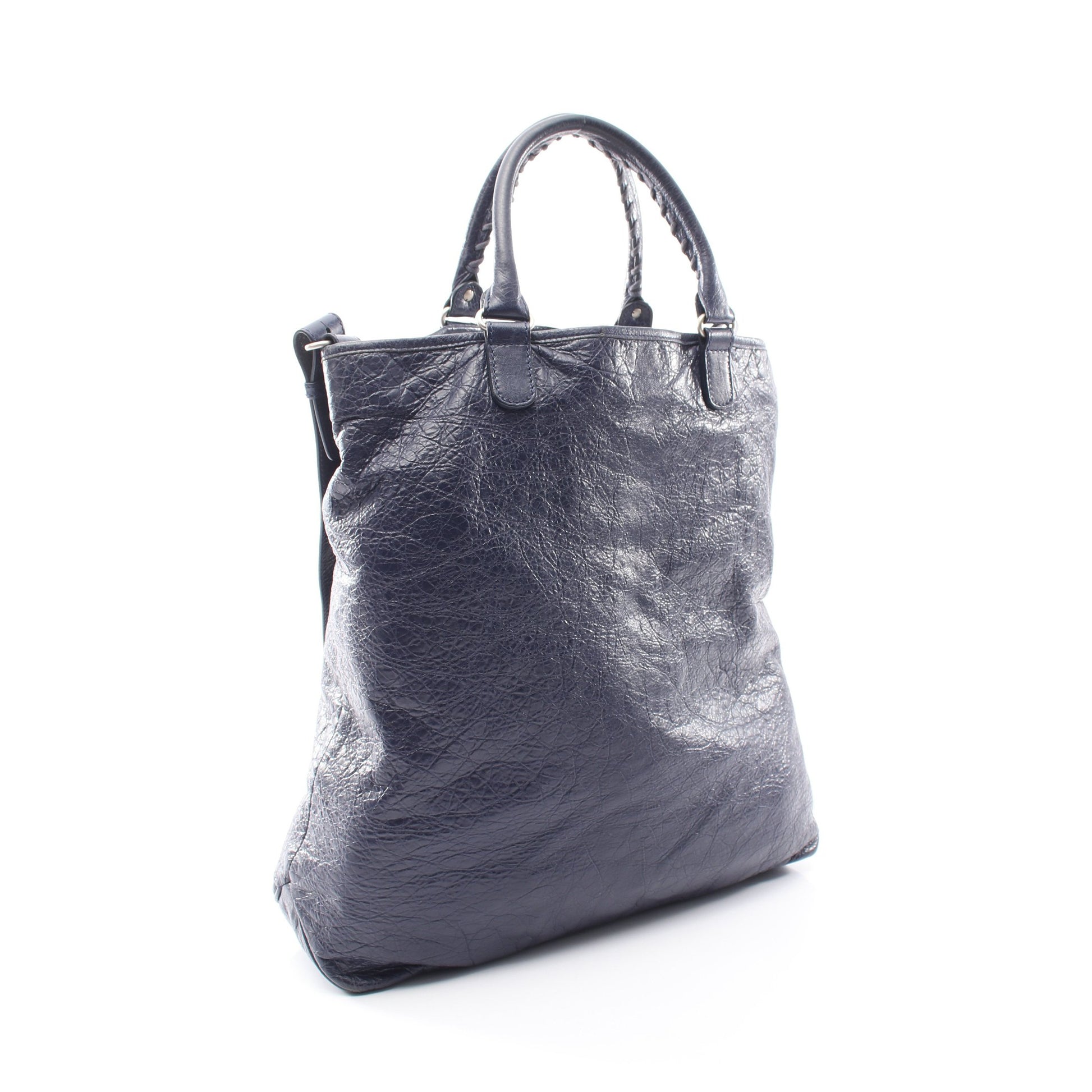 2WAY ハンドバッグ トートバッグ レザー ネイビー バレンシアガ バッグ BALENCIAGA
