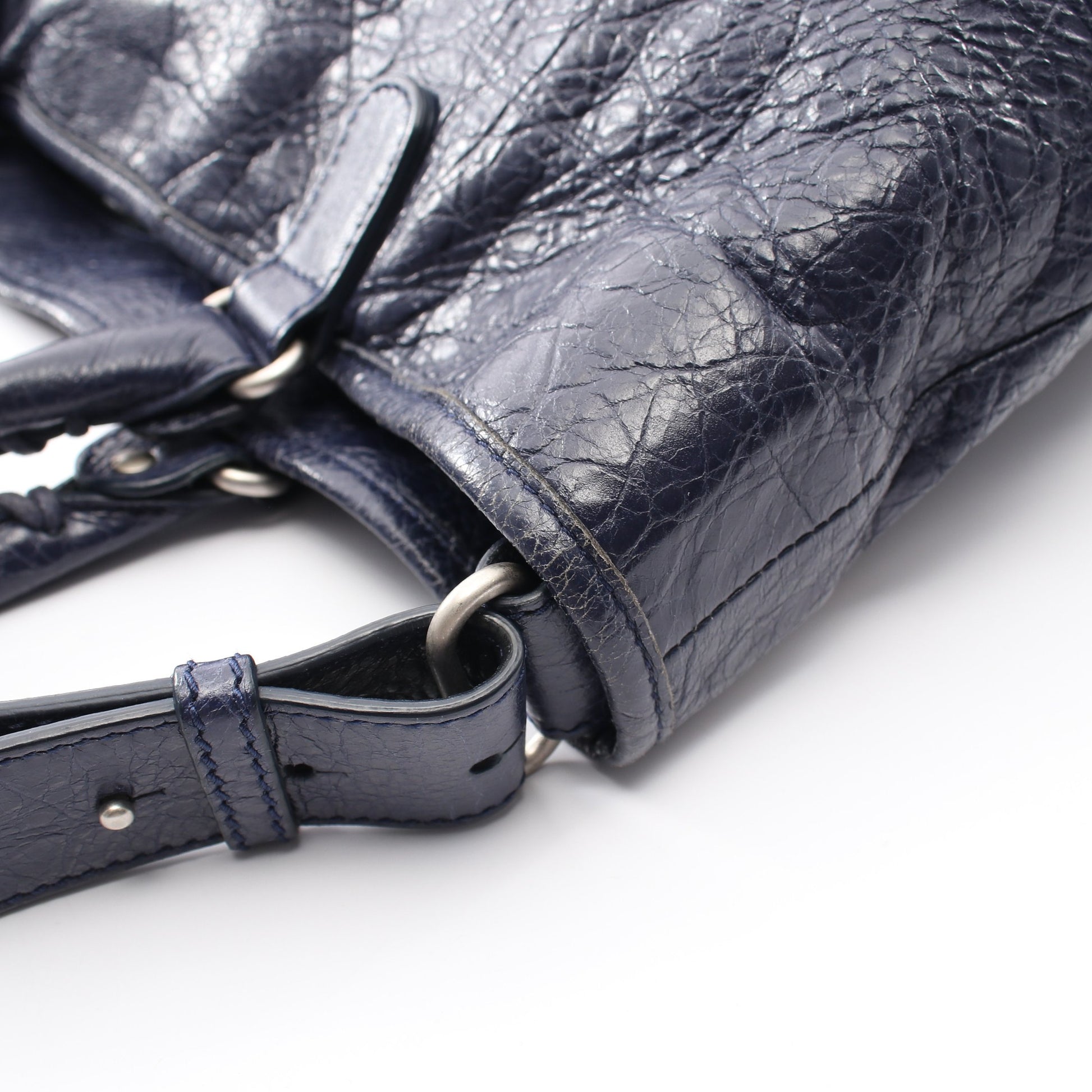 2WAY ハンドバッグ トートバッグ レザー ネイビー バレンシアガ バッグ BALENCIAGA