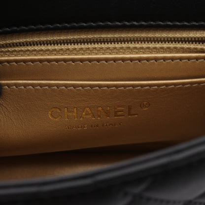 ミニマトラッセ チェーンショルダーバッグ ラムスキン ブラック ゴールド金具 シャネル