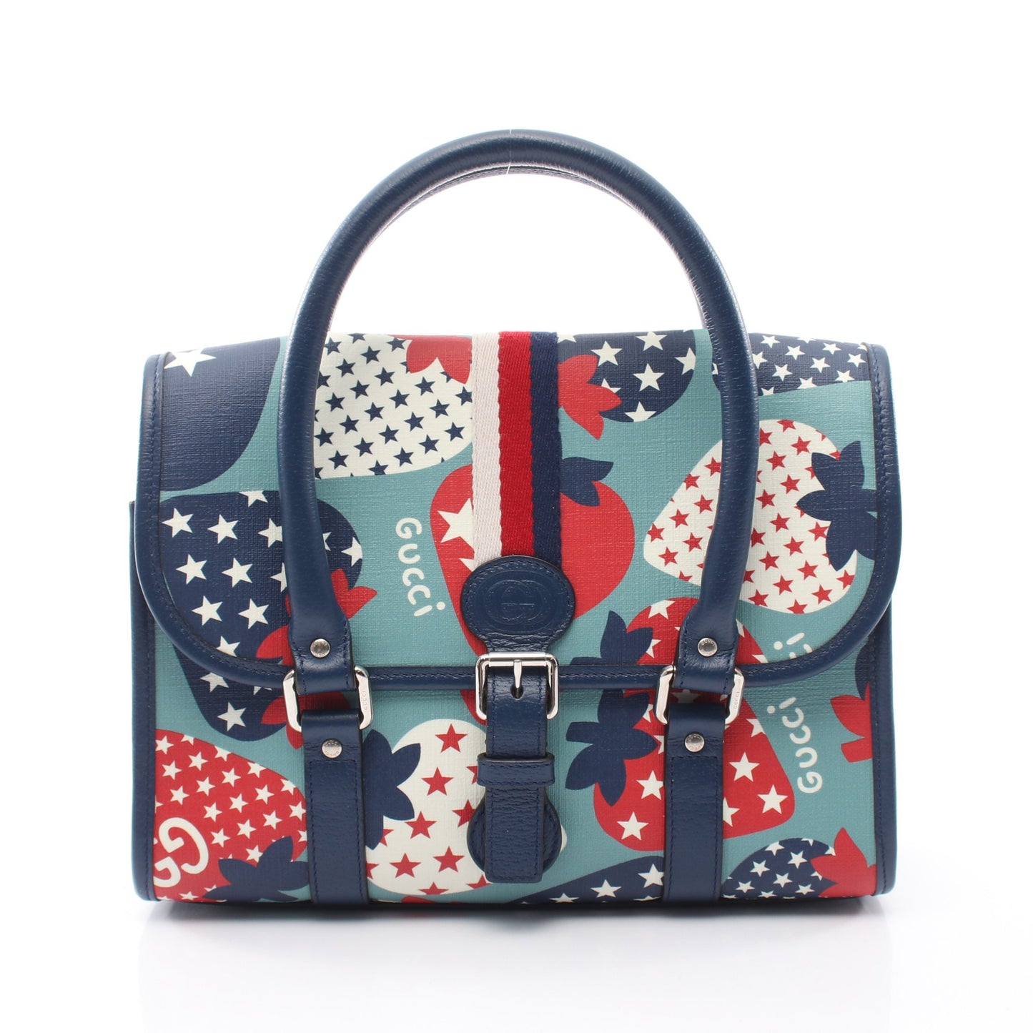 チルドレンズ ストロベリー キッズ ハンドバッグ PVC レザー ネイビー レッド ライトブルー グッチ バッグ GUCCI
