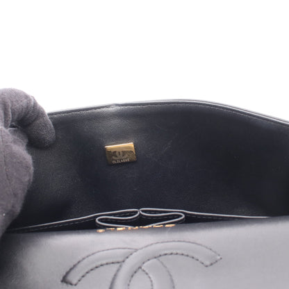 マトラッセ Wフラップ Wチェーンショルダーバッグ ラムスキン ブラック ピンクゴールド金具 シャネル バッグ CHANEL