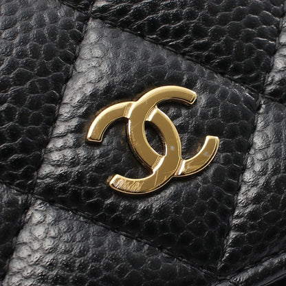 マトラッセ チェーンウォレット キャビアスキン ブラック ゴールド金具 シャネル