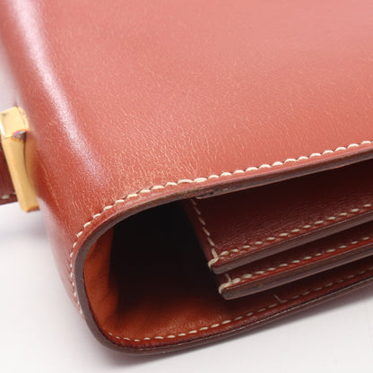 ピアノ ブリック ハンドバッグ ボックスカーフ ブラウン ゴールド金具 ○V刻印 エルメス
