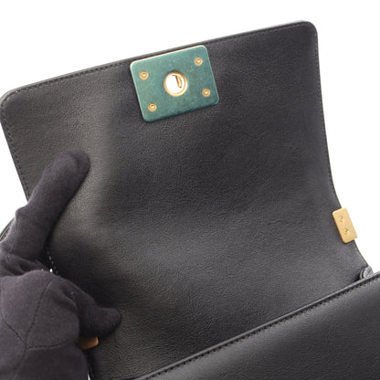 ボーイシャネル スモール チェーンショルダーバッグ ラムスキン ブラック ゴールド金具 シャネル