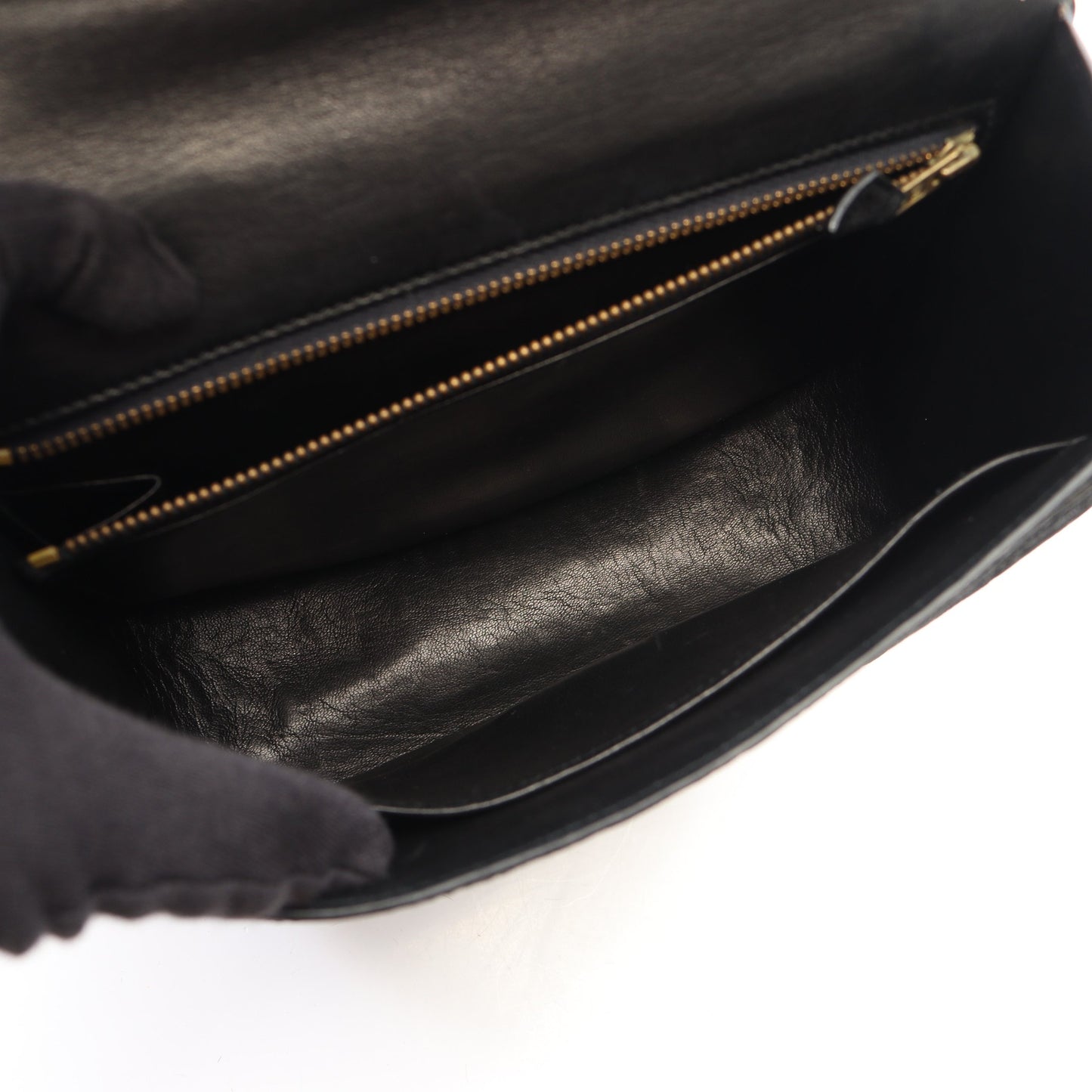 ヴィンテージ ショルダーバッグ エレファントレザー ブラック ゴールド金具 ○O刻印 エルメス