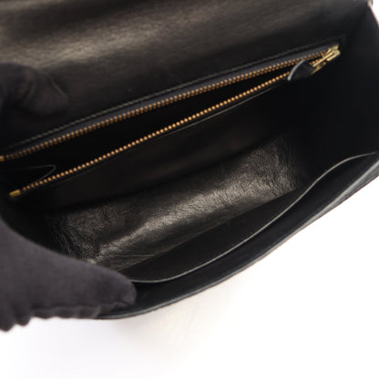 ヴィンテージ ショルダーバッグ エレファントレザー ブラック ゴールド金具 ○O刻印 エルメス