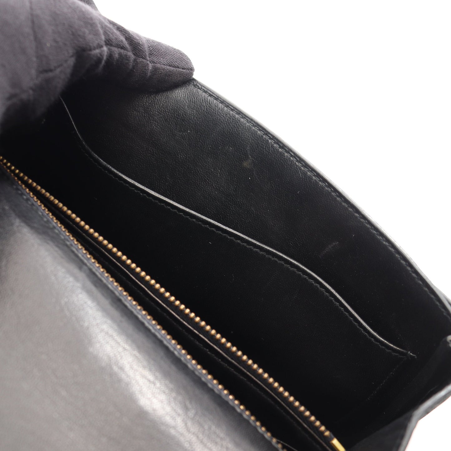 ヴィンテージ ショルダーバッグ エレファントレザー ブラック ゴールド金具 ○O刻印 エルメス