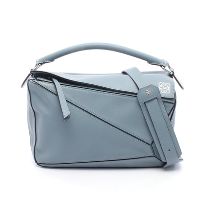 パズルバッグ ミディアム 2WAY ハンドバッグ レザー ブルー ロエベ