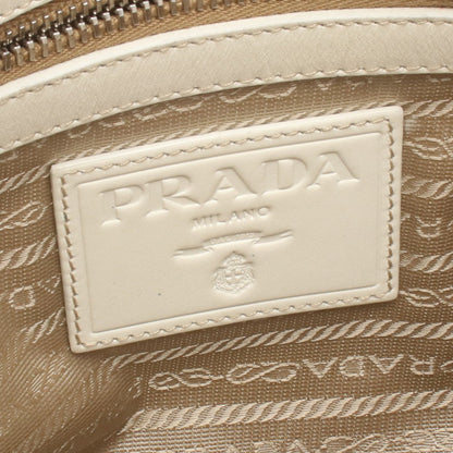 ロゴジャガード ショルダーバッグ キャンバス レザー ベージュ アイボリー プラダ バッグ PRADA