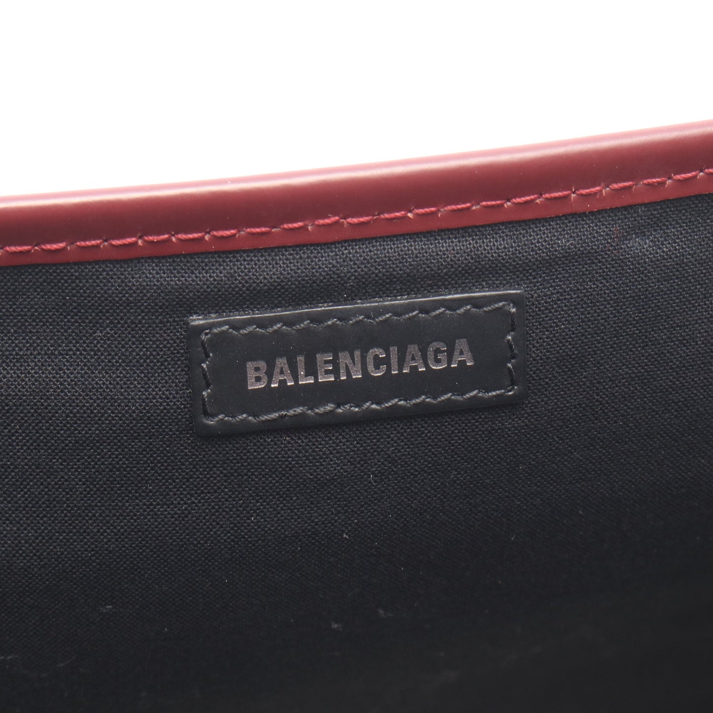 NAVY CABAS S ネイビーカバ ハンドバッグ トートバッグ キャンバス レザー アイボリー ボルドー バレンシアガ