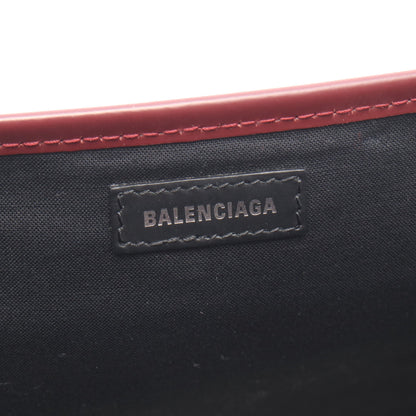 NAVY CABAS S ネイビーカバ ハンドバッグ トートバッグ キャンバス レザー アイボリー ボルドー バレンシアガ