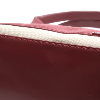 NAVY CABAS S ネイビーカバ ハンドバッグ トートバッグ キャンバス レザー アイボリー ボルドー バレンシアガ