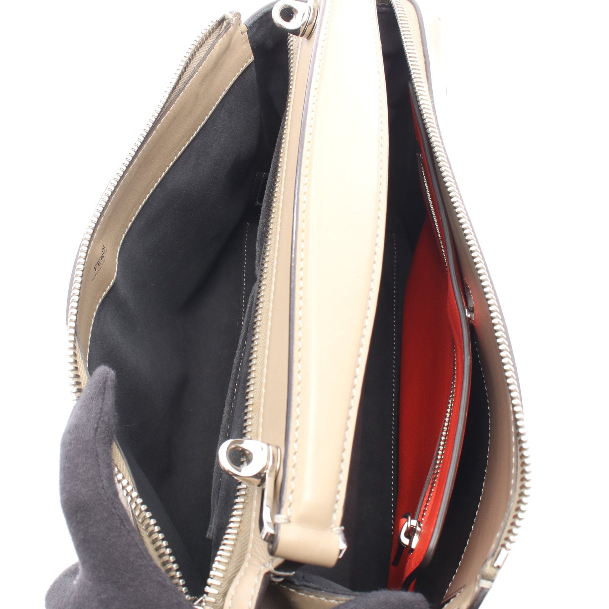 DOT COM ドットコム 2WAY ハンドバッグ レザー ベージュ フェンディ バッグ FENDI