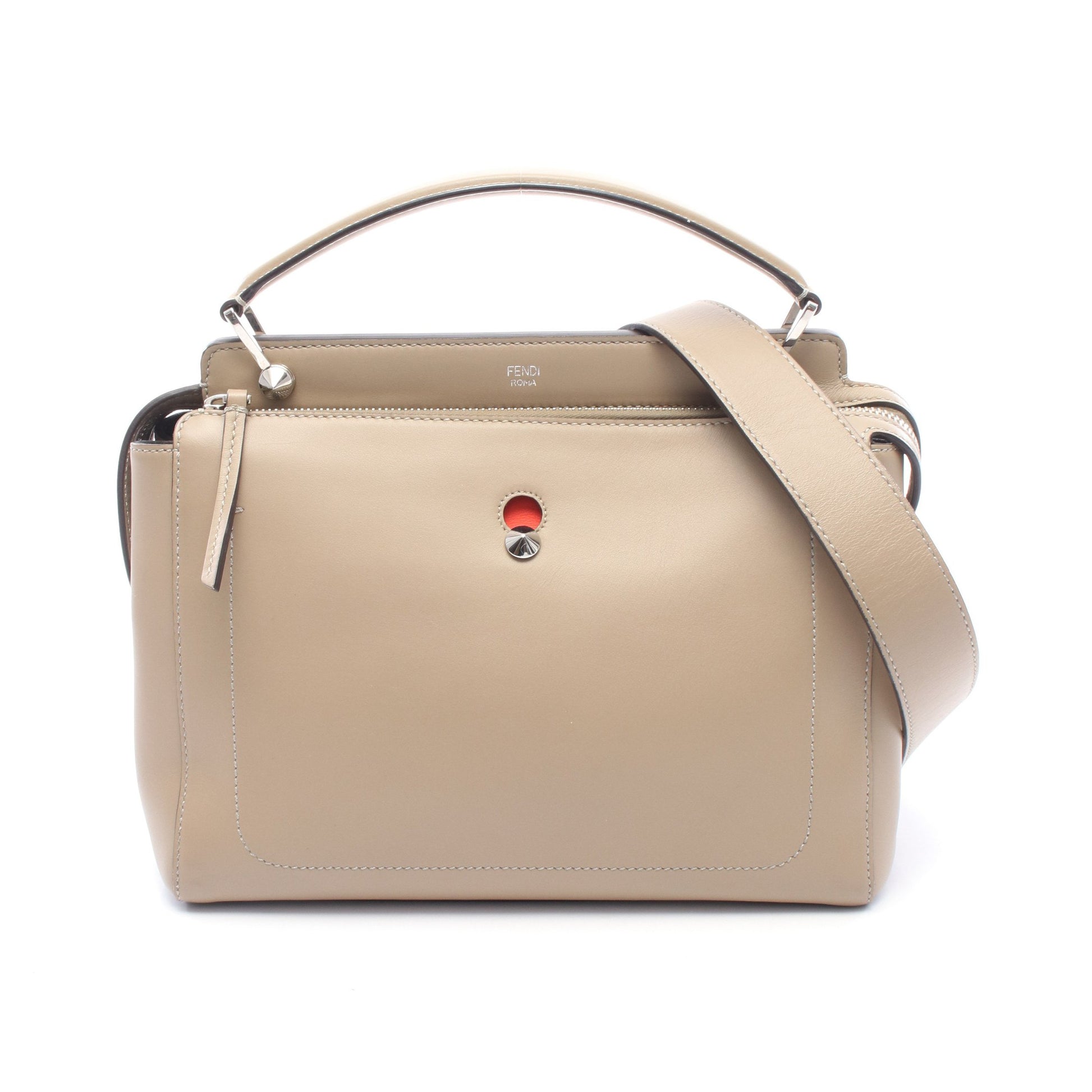 DOT COM ドットコム 2WAY ハンドバッグ レザー ベージュ フェンディ バッグ FENDI