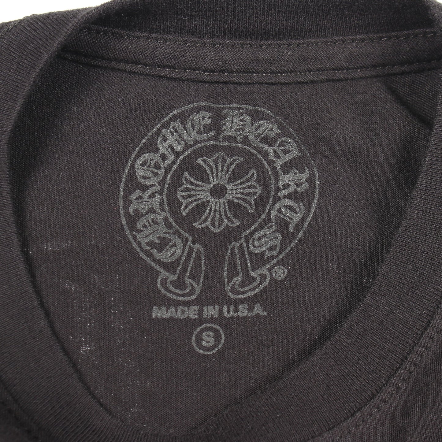ホースシュー バックプリント ポケット付き 半袖Tシャツ コットン ブラック クロムハーツ