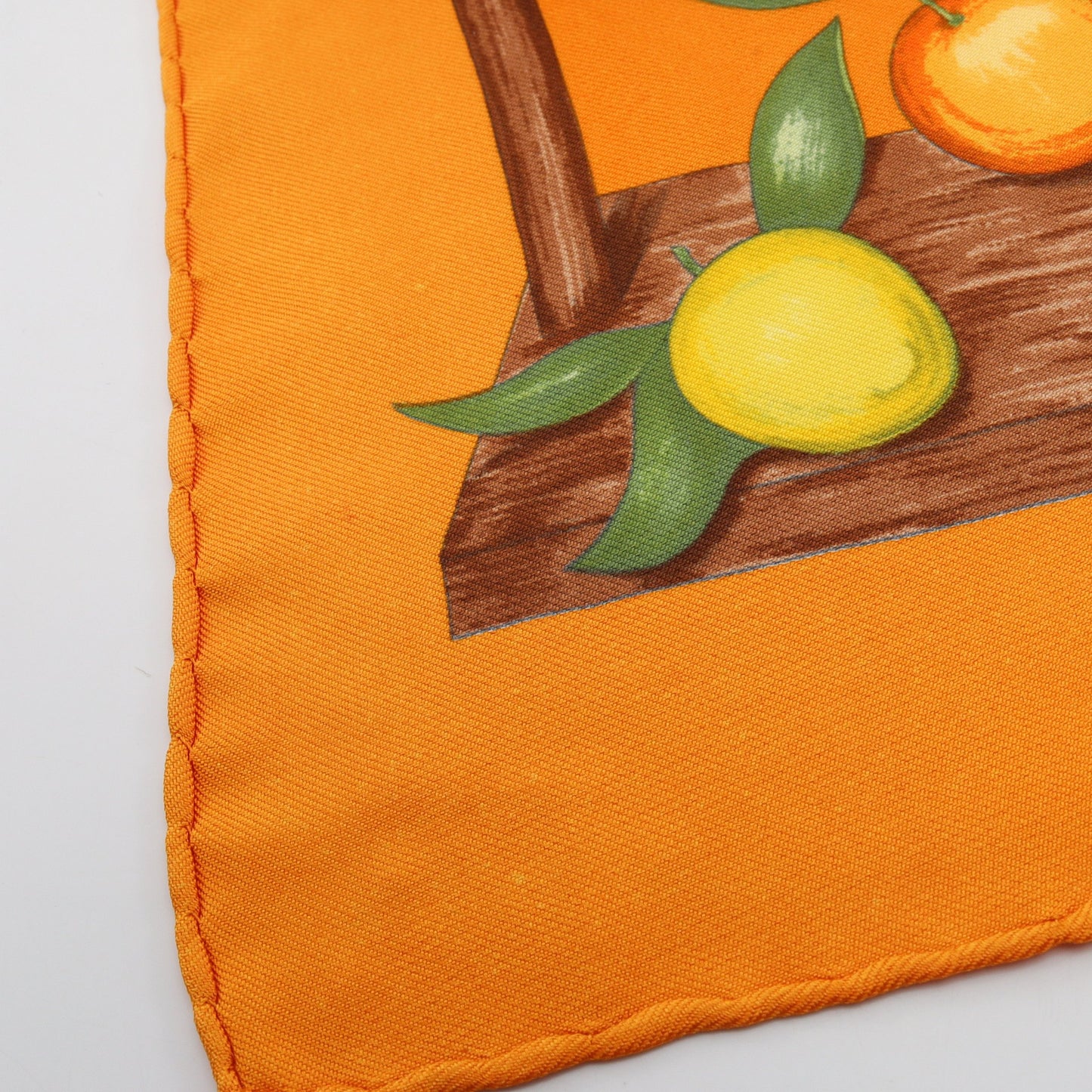 プチカレ カレ45 Oranges et Citrons スカーフ シルク オレンジ イエロー マルチカラー エルメス