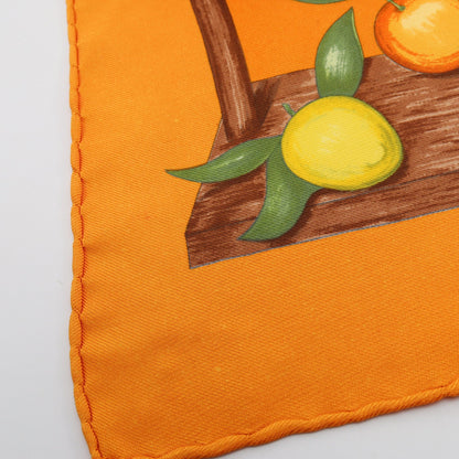 プチカレ カレ45 Oranges et Citrons スカーフ シルク オレンジ イエロー マルチカラー エルメス