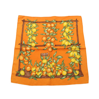プチカレ カレ45 Oranges et Citrons スカーフ シルク オレンジ イエロー マルチカラー エルメス