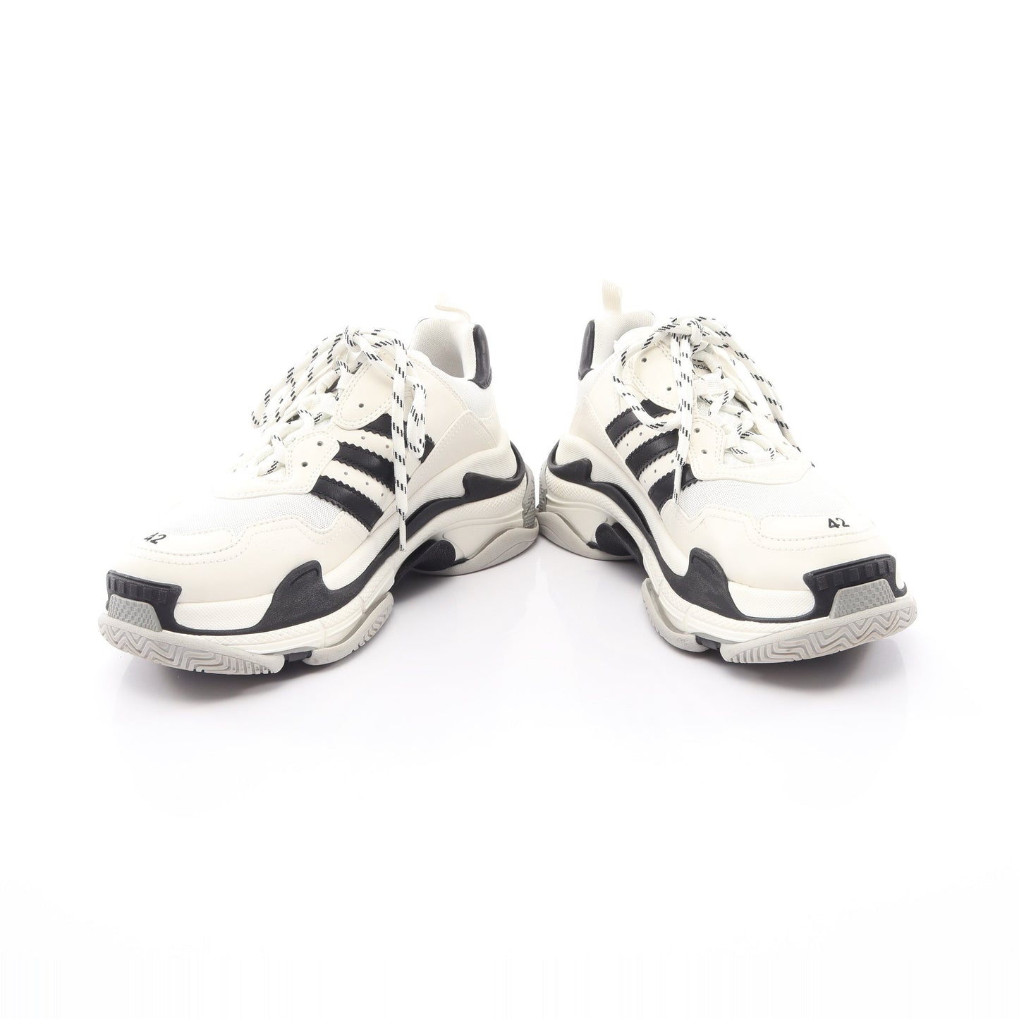 BALENCIAGA × adidas TRIPLE S トリプルS スニーカー レザー ファブリック ホワイト ブラック バレンシアガ