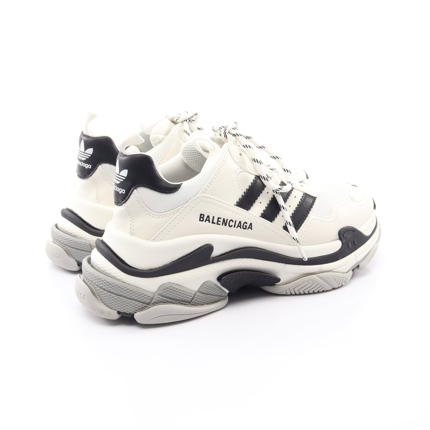 BALENCIAGA × adidas TRIPLE S トリプルS スニーカー レザー ファブリック ホワイト ブラック バレンシアガ