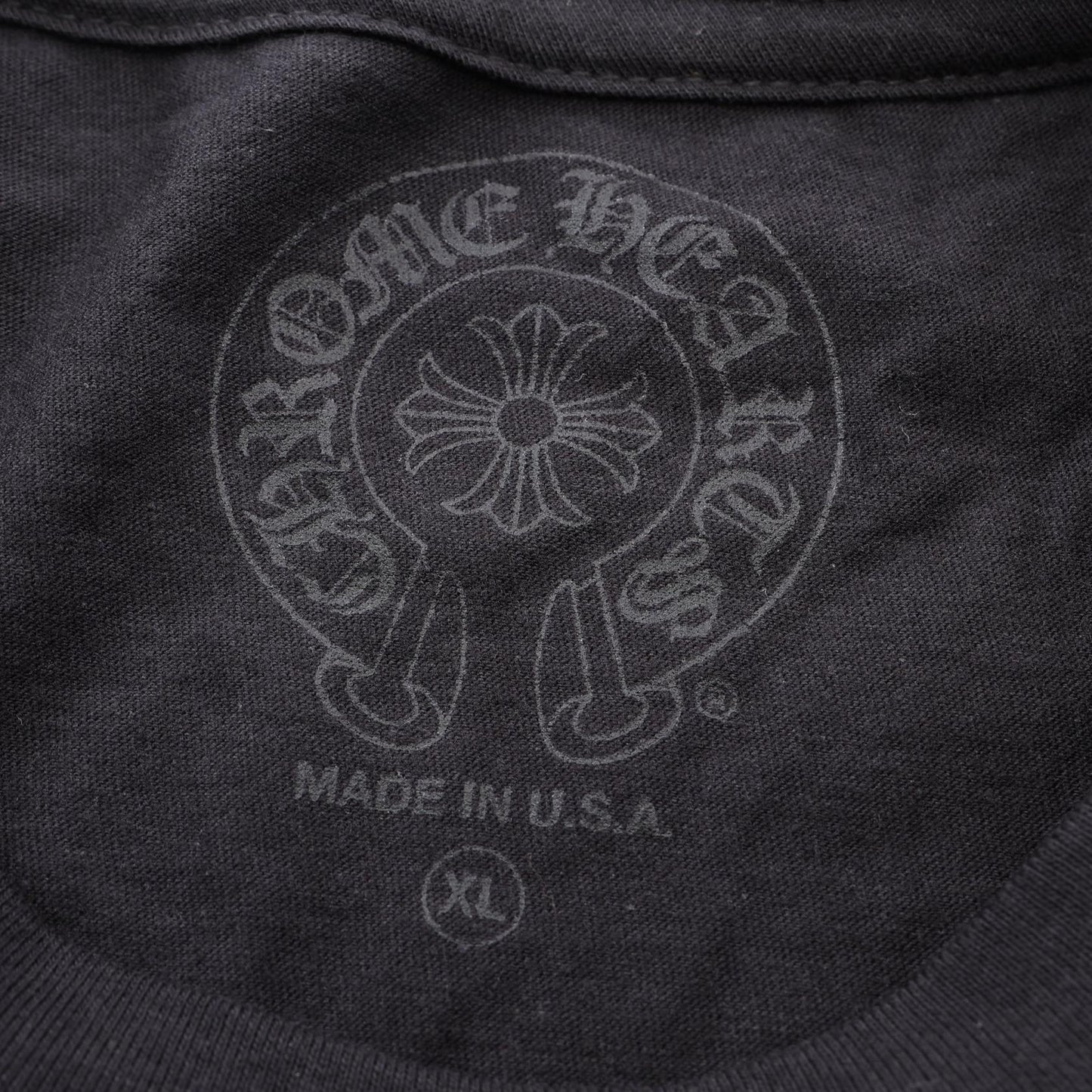 フローラルクロス ホースシュー 長袖Tシャツ コットン ブラック イエロー クロムハーツ