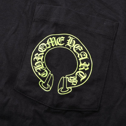 フローラルクロス ホースシュー 長袖Tシャツ コットン ブラック イエロー クロムハーツ