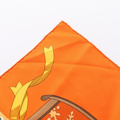 カレ90 neige d’antan スカーフ シルク オレンジ マルチカラー エルメス 財布・小物 HERMES
