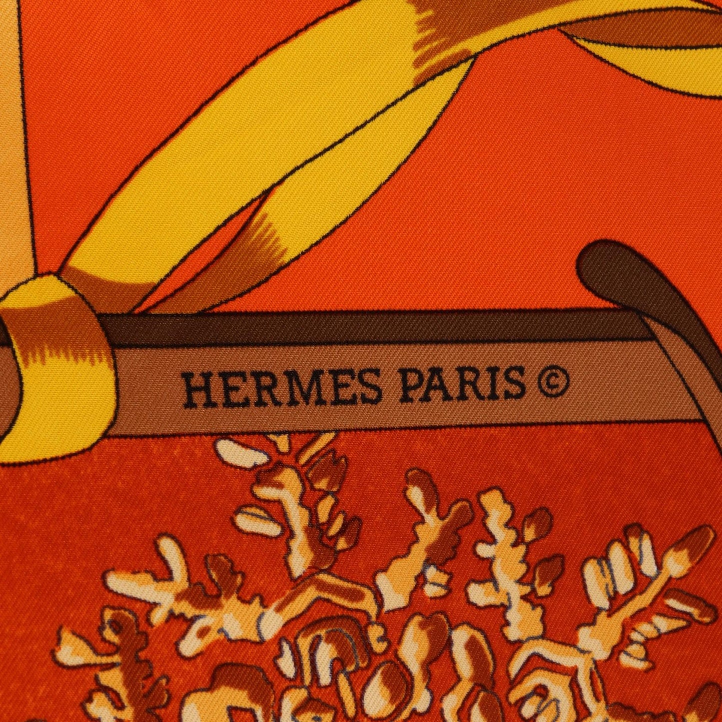カレ90 neige d’antan スカーフ シルク オレンジ マルチカラー エルメス 財布・小物 HERMES