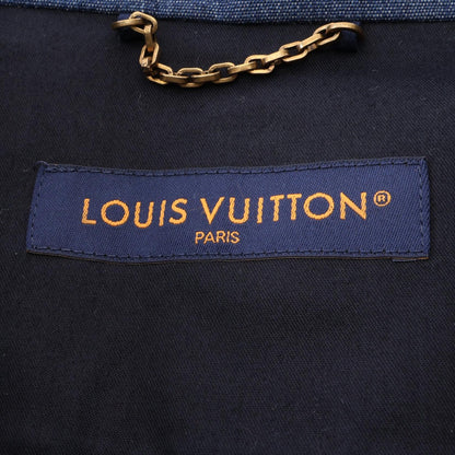 LVブランゾンエンベリュッシュド デニムパジャマ シャツ コットン ラインストーン インディゴブルー ルイヴィトン