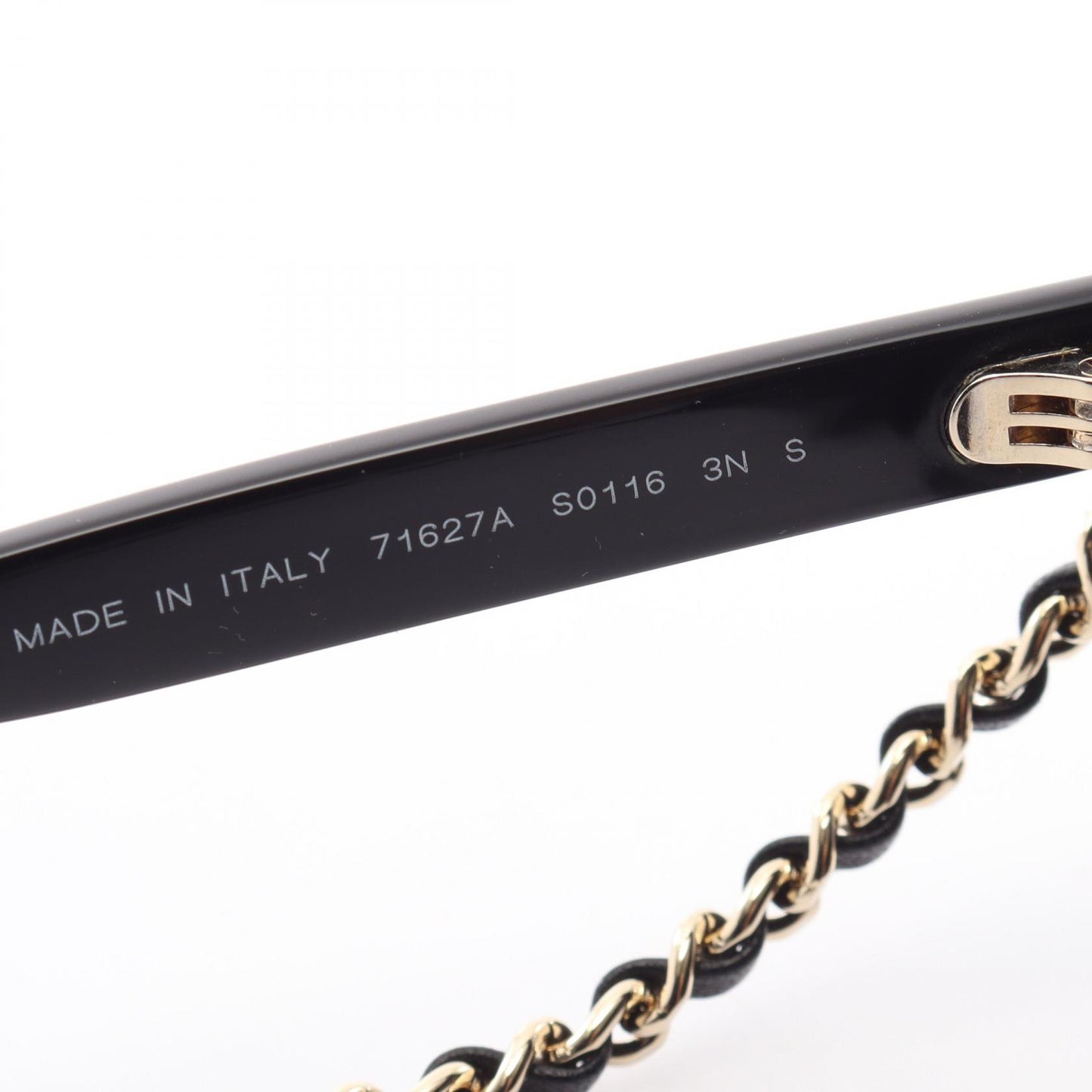 ココマーク チェーン付き サングラス レザー GP ブラック ゴールド シャネル 財布・小物 CHANEL