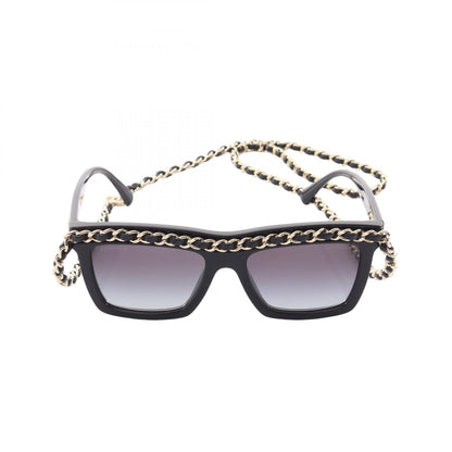 ココマーク チェーン付き サングラス レザー GP ブラック ゴールド シャネル 財布・小物 CHANEL