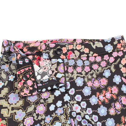 花柄 パンツ ブラック マルチカラー レオナールファッション