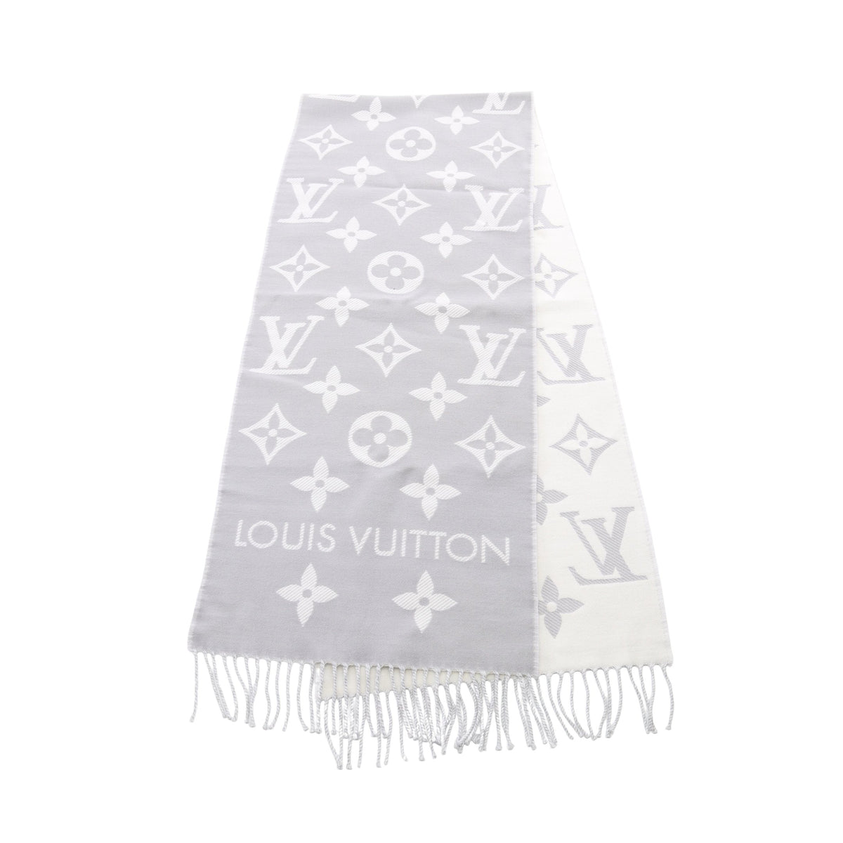 LV エセンシャル グリクレール マフラー ウール パープルグレー オフホワイト ルイヴィトン 財布・小物 LOUIS VUITTON